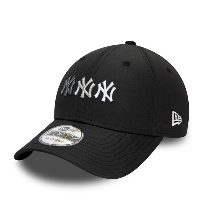 New York Yankees Logo 9FORTY Lippis Mustat - New Era Lippikset Suomi FI-458367